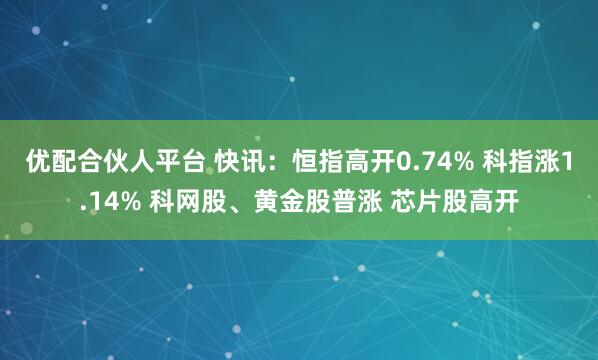 优配合伙人平台 快讯：恒指高开0.74% 科指涨1.14% 科网股、黄金股普涨 芯片股高开